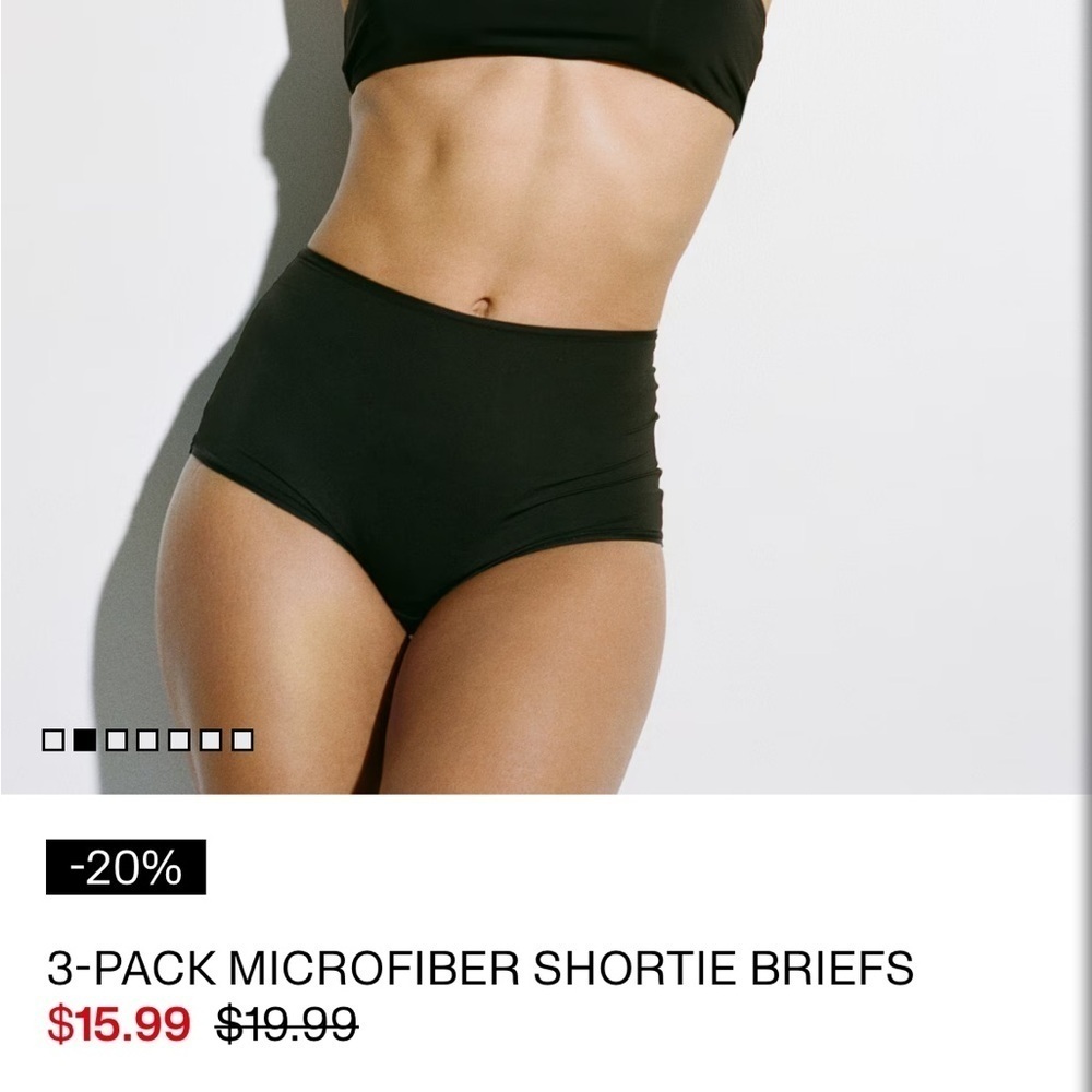 NWOT New washed and unworn 3- H&M size M microfiber shortie briefs. Lightweight.